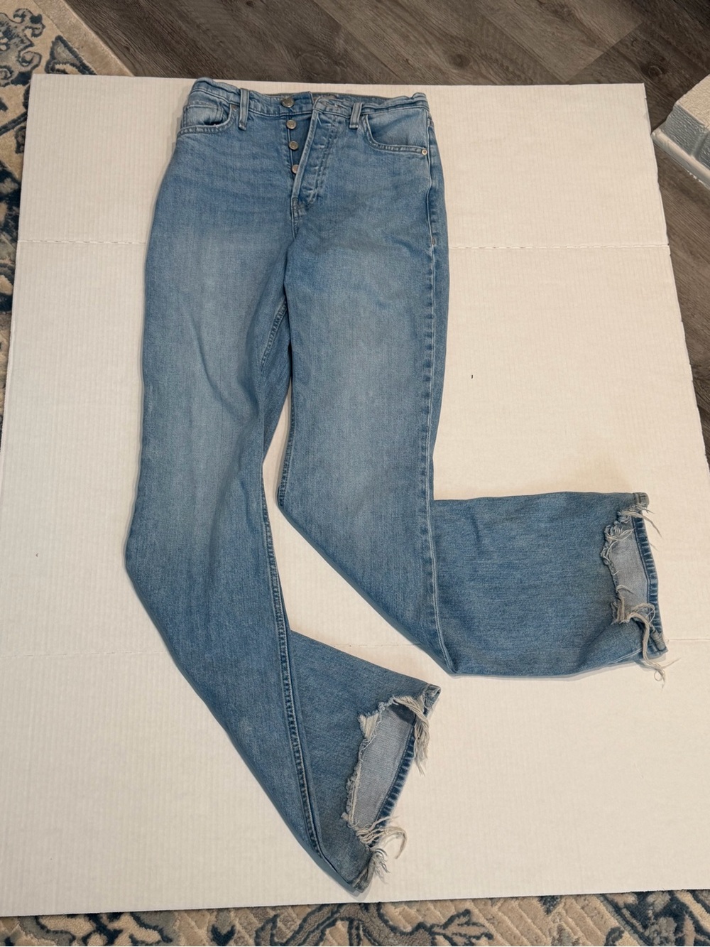 Hudson Jeans Bootcut Women 27 Light Wash Button Stretch 31in